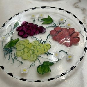 Set of 4 glass painted plates